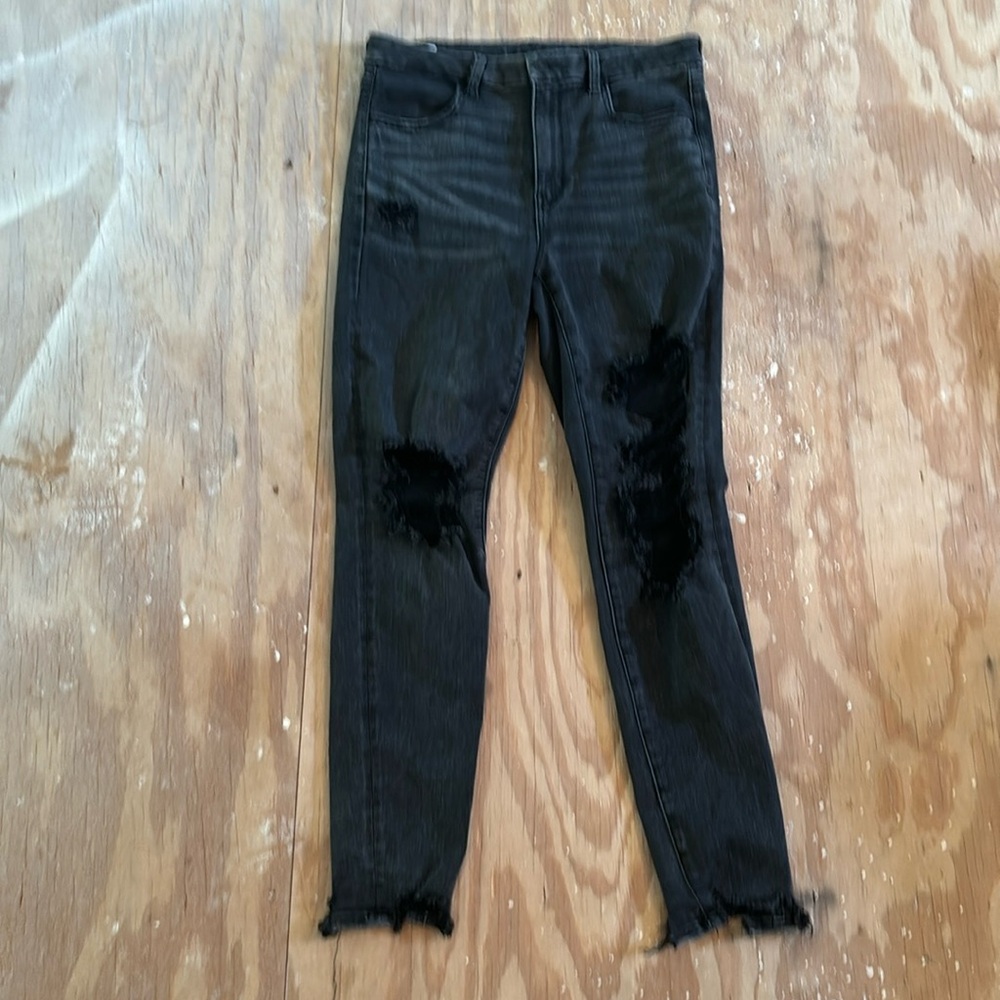 Black slim fit ripped jeans